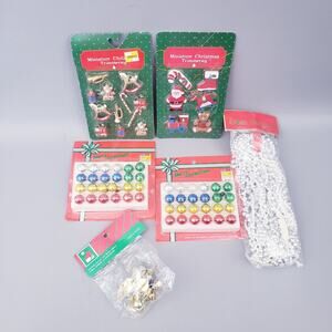 Vtg 80s/90s Tree Trimmers Miniature Mercury Ornaments, Tree Garland, and More